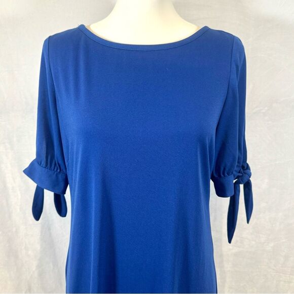 Ronni Nicole cobalt royal blue short tie sleeve shift dress size 6 - Picture 4 of 7